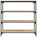 Book Cabinet Sonoma Oak 100x33x100 cm Engineered Wood and Steel - 45-Degree Angle