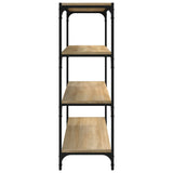 Book Cabinet Sonoma Oak 100x33x100 cm Engineered Wood and Steel - Rear View
