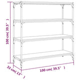 Book Cabinet Sonoma Oak 100x33x100 cm Engineered Wood and Steel - Extra Image