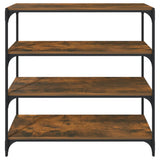 Book Cabinet Smoked Oak 100x33x100 cm Engineered Wood and Steel