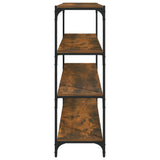 Book Cabinet Smoked Oak 100x33x100 cm Engineered Wood and Steel - Rear View