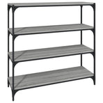 Book Cabinet Grey Sonoma 100x33x100cm Engineered Wood and Steel
