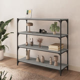 Book Cabinet Grey Sonoma 100x33x100 cm Engineered Wood and Steel - Side View