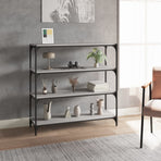 Book Cabinet Grey Sonoma 100x33x100cm Engineered Wood and Steel