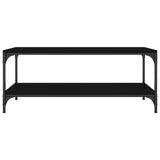 Coffee Table Black 100x50x40 cm Engineered Wood - Top-Down View