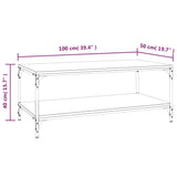 Coffee Table Sonoma Oak 100x50x40 cm Engineered Wood - Low Angle