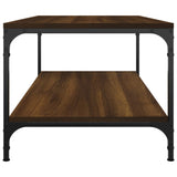 Coffee Table Brown Oak 100x50x40 cm Engineered Wood - 45-Degree Angle