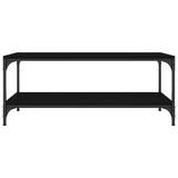 Coffee Table Black 80x50x40 cm Engineered Wood - Top-Down View