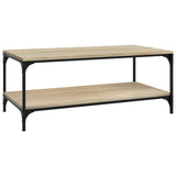 Coffee Table Sonoma Oak 80x50x40 cm Engineered Wood - Front View