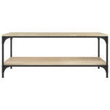 Coffee Table Sonoma Oak 80x50x40 cm Engineered Wood - Top-Down View