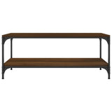 Coffee Table Brown Oak 80x50x40 cm Engineered Wood - Top-Down View