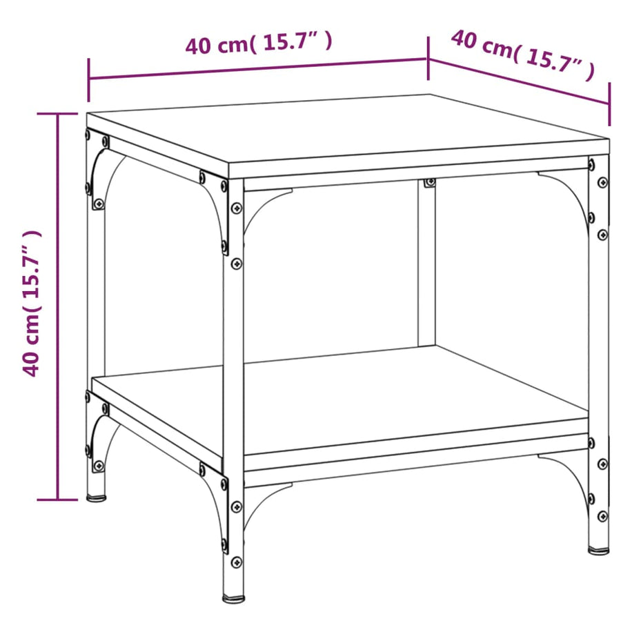 Side Table Black 40x40x40 cm Engineered Wood