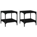 Side Tables 2 pcs Black 40x40x40 cm Engineered Wood - Front View