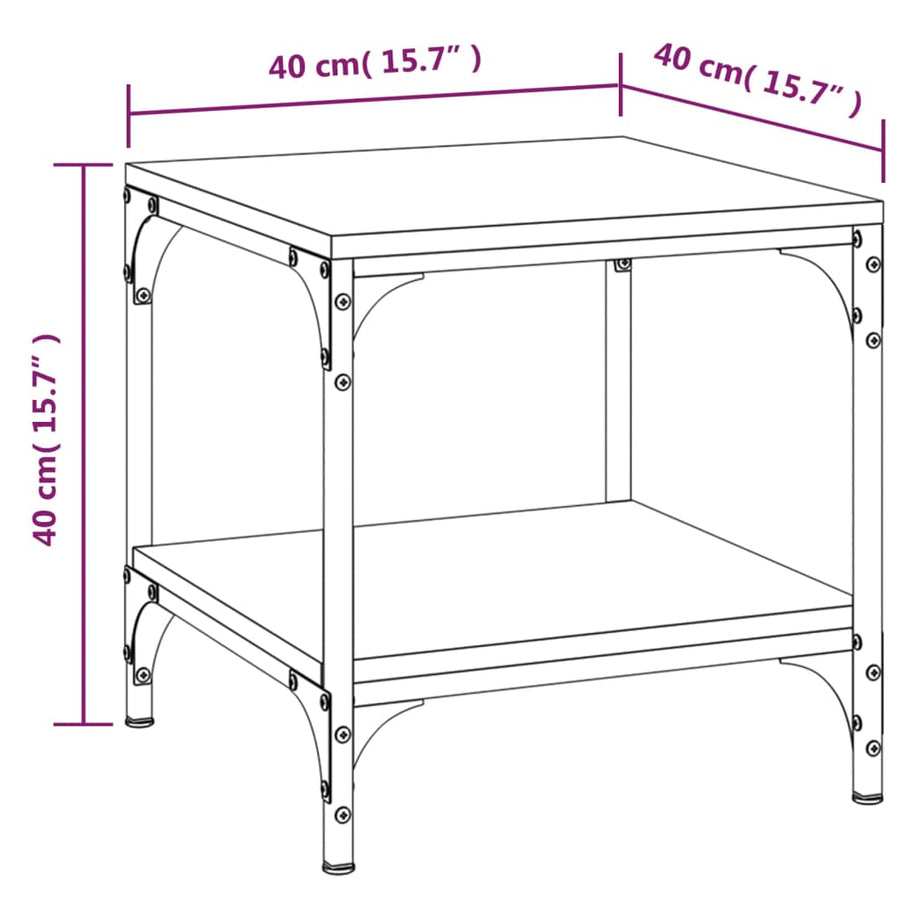 Side Tables 2 pcs Black 40x40x40 cm Engineered Wood