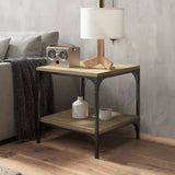 Side Table Sonoma Oak 40x40x40 cm Engineered Wood - Side View