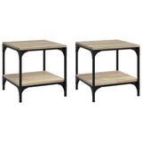 Side Tables 2 pcs Sonoma Oak 40x40x40 cm Engineered Wood - Front View