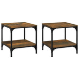Side Tables 2 pcs Smoked Oak 40x40x40 cm Engineered Wood