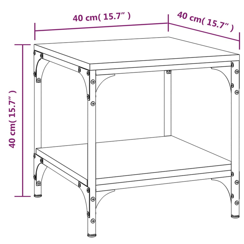 Side Table Grey Sonoma 40x40x40 cm Engineered Wood