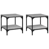 Side Tables 2 pcs Grey Sonoma 40x40x40 cm Engineered Wood - Front View