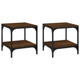 Side Tables 2 pcs Brown Oak 40x40x40 cm Engineered Wood - Front View