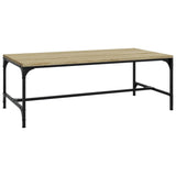 Coffee Table Sonoma Oak 80x50x35 cm Engineered Wood - Front View