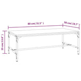 Coffee Table Grey Sonoma 80x50x35 cm Engineered Wood - Low Angle