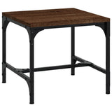 Side Table Brown Oak 40x40x35 cm Engineered Wood - Front View