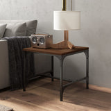 Side Table Brown Oak 40x40x35 cm Engineered Wood - Side View