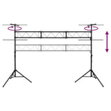 Light Stand Black 438x115x(180-300) cm Steel - 45-Degree Angle