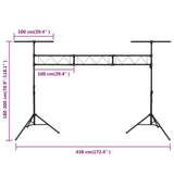 Light Stand Black 438x115x(180-300) cm Steel - Low Angle