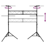 Light Stand Black 338x115x(180-300) cm Steel - 45-Degree Angle