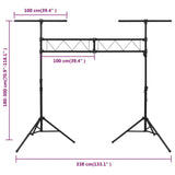 Light Stand Black 338x115x(180-300) cm Steel - Low Angle