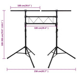 Light Stand Black 238x115x(180-300) cm Steel - Low Angle
