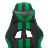 Swivel Gaming Chair with Footrest Black&Green Faux Leather - Low Angle