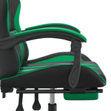 Swivel Gaming Chair with Footrest Black&Green Faux Leather - Extra Image
