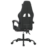 Swivel Gaming Chair with Footrest Black&Grey Faux Leather - 45-Degree Angle