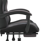 Swivel Gaming Chair with Footrest Black&Grey Faux Leather - Extra Image