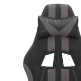 Swivel Gaming Chair with Footrest Black&Grey Faux Leather - Extra Image