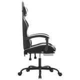 Swivel Gaming Chair with Footrest Black&White Faux Leather - Top-Down View