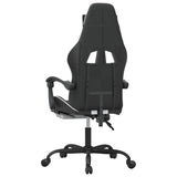Swivel Gaming Chair with Footrest Black&White Faux Leather - 45-Degree Angle