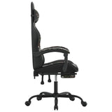 Swivel Gaming Chair with Footrest Black&Camouflage Faux Leather - Top-Down View