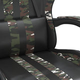 Swivel Gaming Chair with Footrest Black&Camouflage Faux Leather - Close-Up Angle