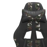 Swivel Gaming Chair with Footrest Black&Camouflage Faux Leather - Extra Image
