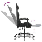 Swivel Gaming Chair with Footrest Black&Camouflage Faux Leather