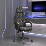 Swivel Gaming Chair with Footrest Black&Camouflage Faux Leather