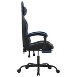 Swivel Gaming Chair with Footrest Black&Blue Faux Leather - Top-Down View