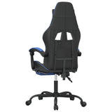 Swivel Gaming Chair with Footrest Black&Blue Faux Leather - 45-Degree Angle