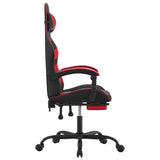 Swivel Gaming Chair with Footrest Black&Red Faux Leather - Top-Down View