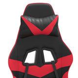 Swivel Gaming Chair with Footrest Black&Red Faux Leather