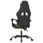 Swivel Gaming Chair with Footrest Black&Gold Faux Leather